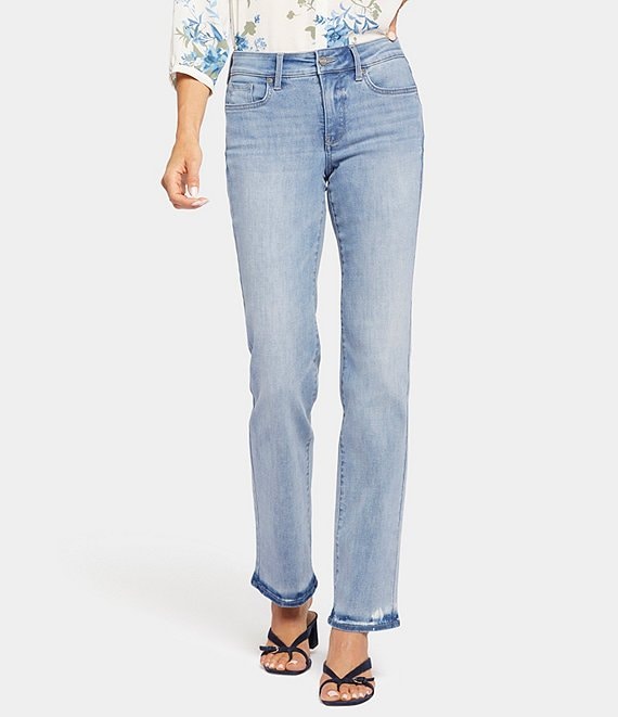 NYDJ Marilyn Straight Leg Mid Rise Stretch Denim Jeans | Dillard's