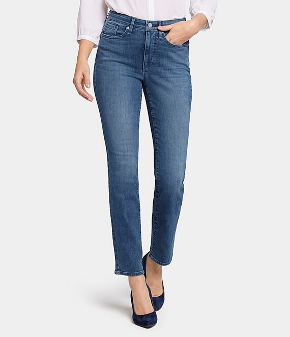 NYDJ Petite Size High Rise Marilyn Straight Leg Jeans | Dillard's