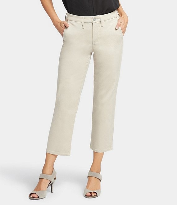 NYDJ Piper Flat Front Cropped Stretch Twill Trouser Pants