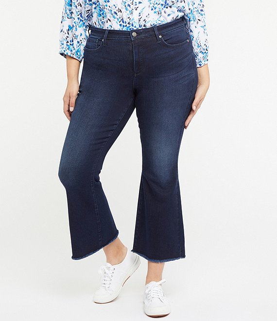 NYDJ Plus Size Ava Darling Frayed Hem Cropped Flare Leg Jeans | Dillard's