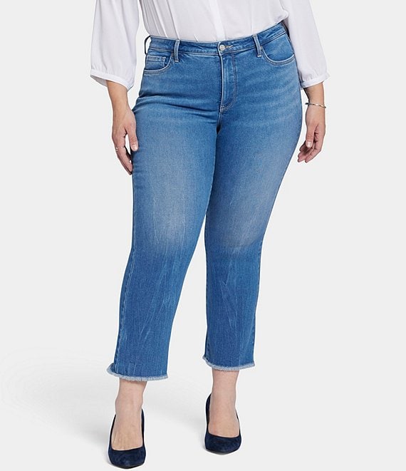 NYDJ Plus Size Barbara Fray Hem Bootcut Ankle Jeans