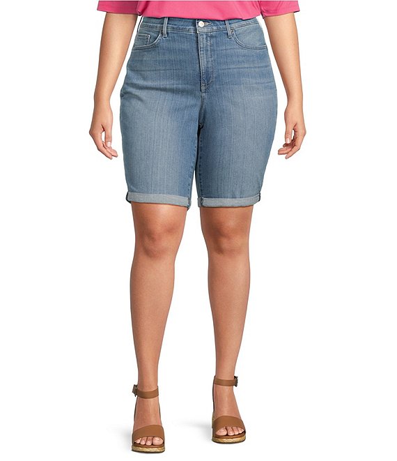NYDJ Plus Size Briella Slim Roll Cuff Shorts | Dillard's