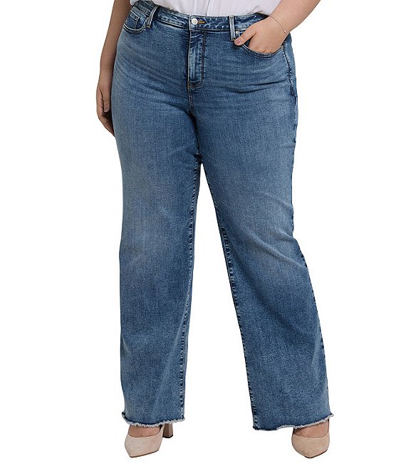 NYDJ Plus Size Teresa Lift Tuck® Technology Wide Leg Frayed NYDJ Plus Size Teresa Lift Tuck® Technology Wide Leg Frayed