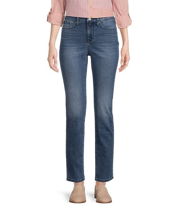 NYDJ Sheri Slim Fit Mid Rise Ankle Straight Jeans | Dillard's