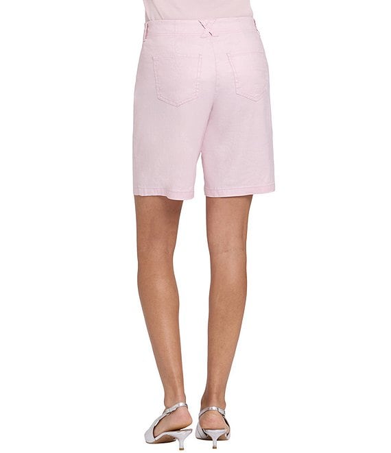 NYDJ Stretch Linen Lift Tuck® Technology Mid Rise Bermuda Shorts