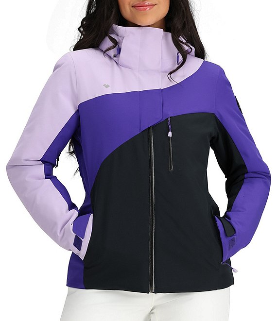 Color:Black - Image 1 - Jette HydroBlock® Pro Hooded Zip Front Color Block Jacket