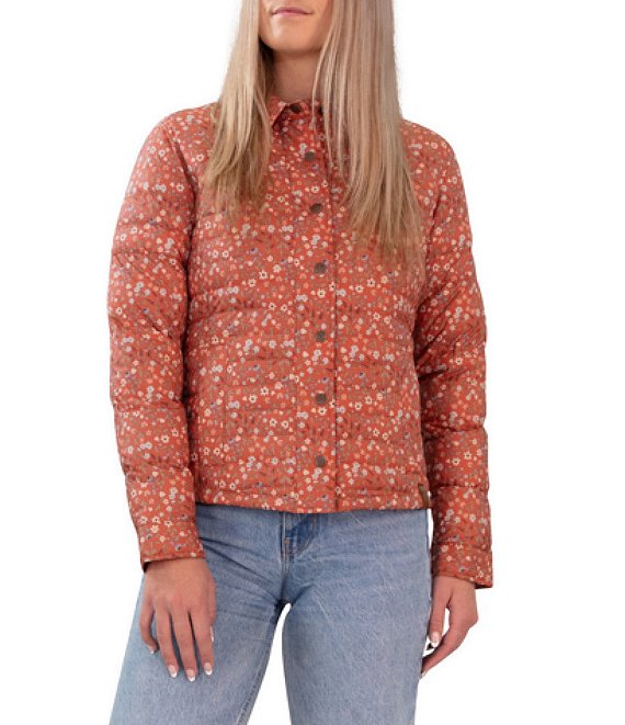 Obermeyer Willa Floral Print Quilted Down Shirt Jacket