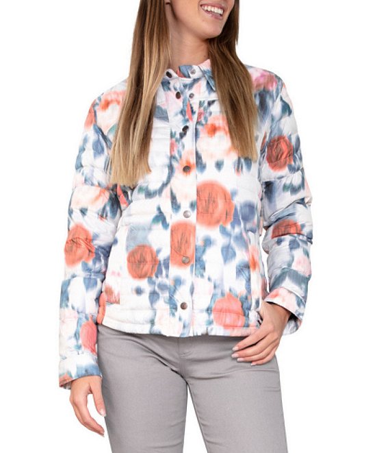Obermeyer Willa Floral Print Quilted Down Shirt Jacket
