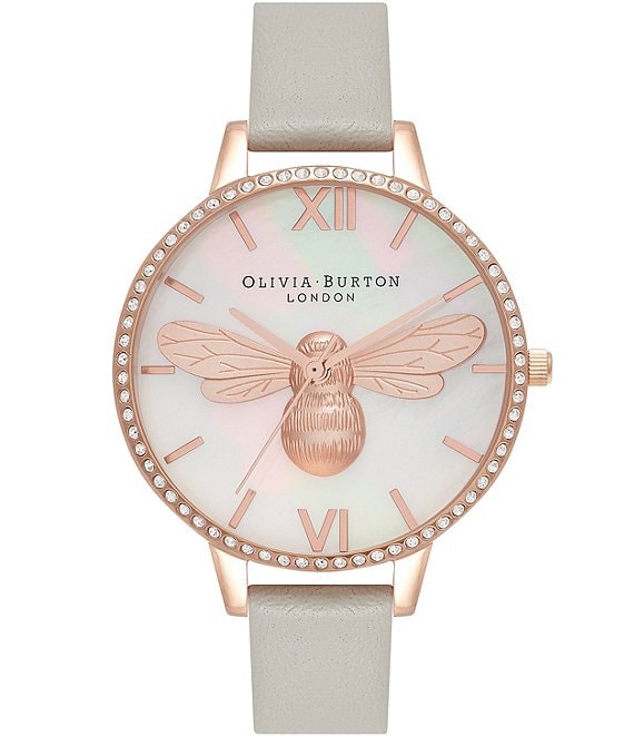 Color:Grey - Image 1 - Grey And Rose Gold Sparkle Watch