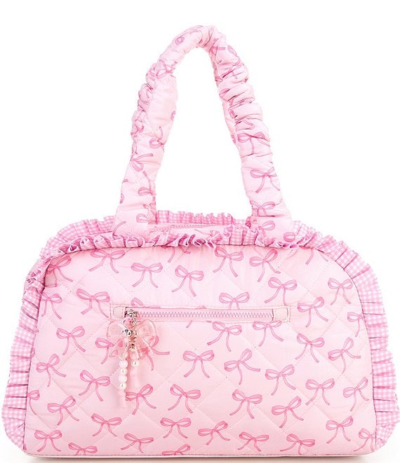 Omg! Accessories Bow Printed Quilted Duffle Bag