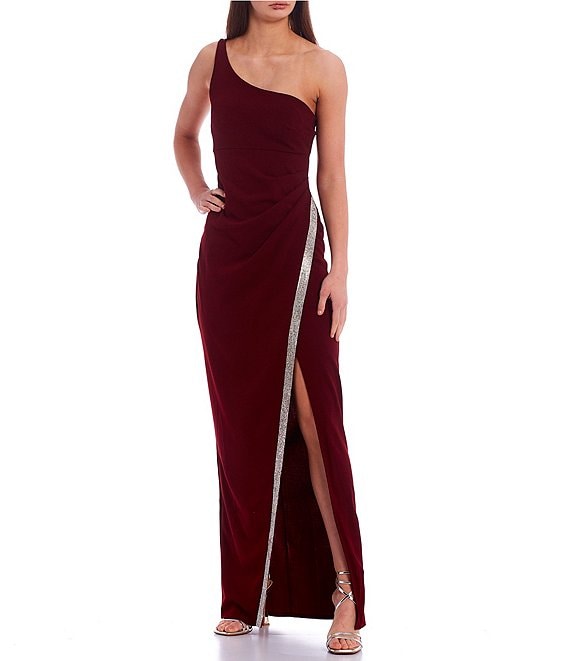 Dillards red sale long dress