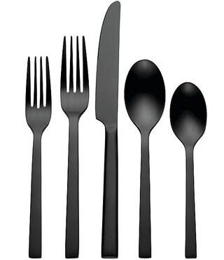 Set Posate 24 Pezzi Chef's Table Entertaining - Acciaio Inox 18/0 Lucido + Piatti In Porcellana Bianca