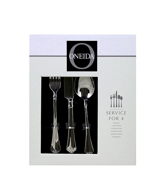 Oneida Juilliard Fleur-de-Lis 20-Piece Stainless Steel Flatware