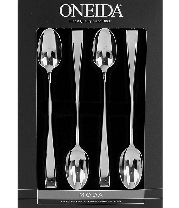 Oneida 4-Piece Moda Stainless Steel Iced Tea Spoon Set | Dillard's
