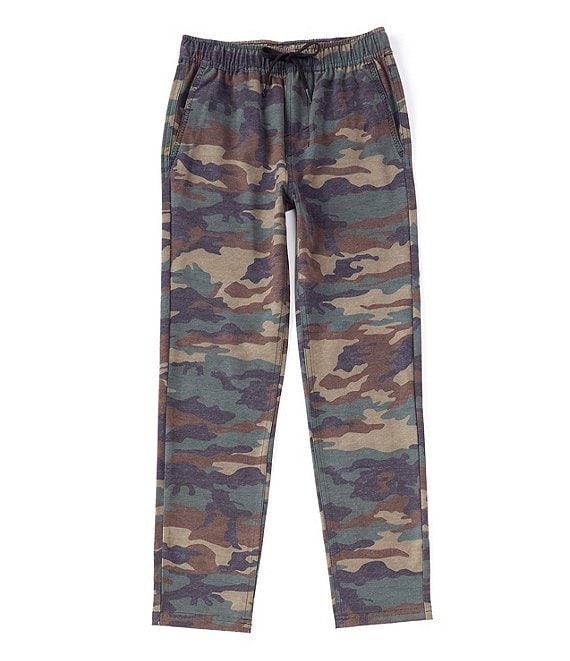 Color:Camouflage - Image 1 - Big Boys 8-20 E-Waist Venture Retro Stretch Camo Fleece Pull-On Pants