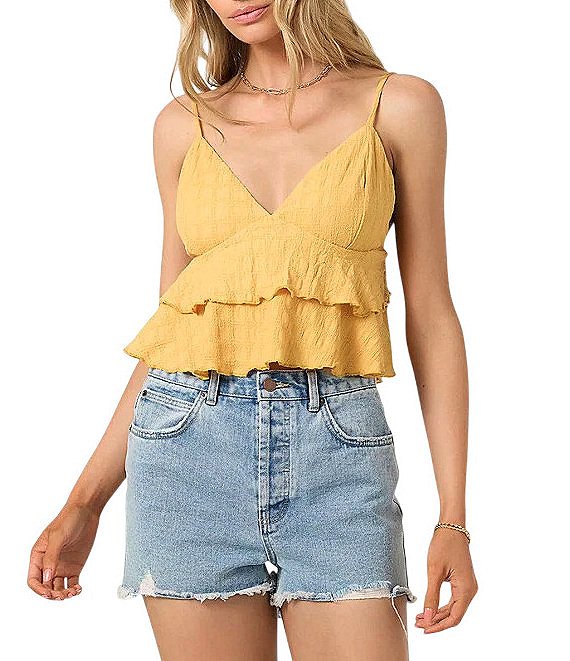 O'Neill Chloey V-Neck Tiered Knit Tank Top