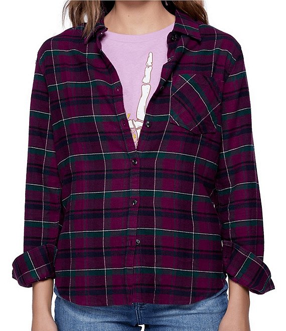 Colorado Rockies Large Check Flannel Button-Up Long Sleeve Shirt