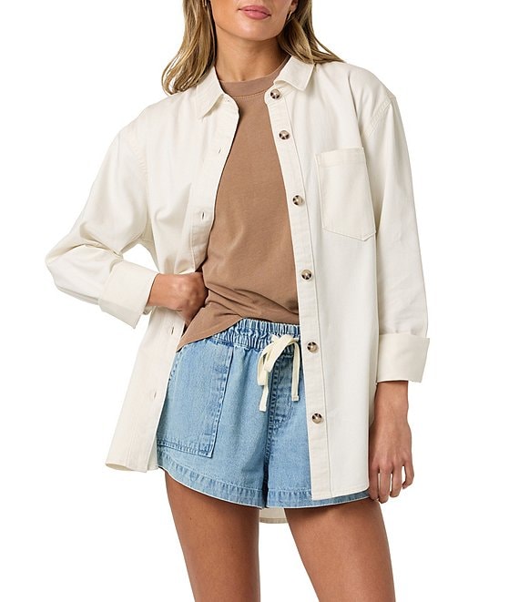 O'Neill Sevie Patch Pocket Long Sleeve Twill Shacket