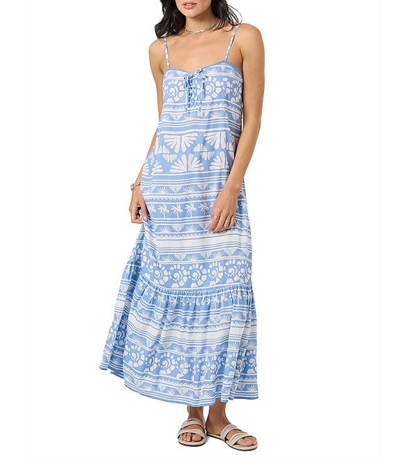 O'Neill Tasmin Abstract Printed Woven Midi Dress