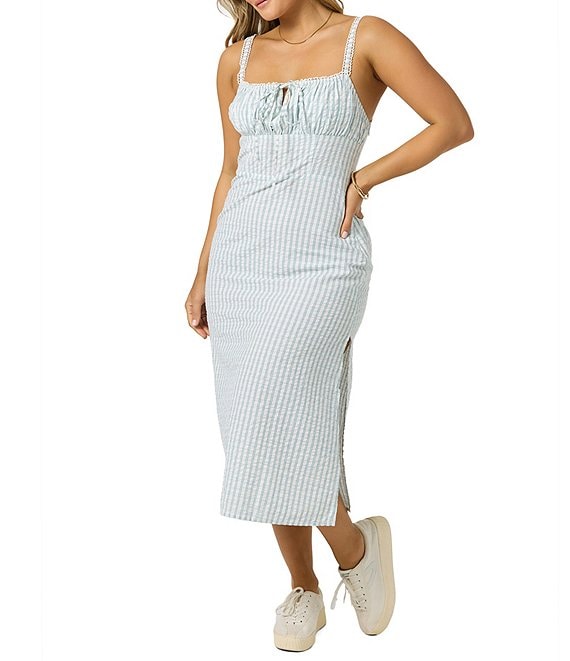 O'Neill Wiley Sleeveless Seersucker Midi Dress