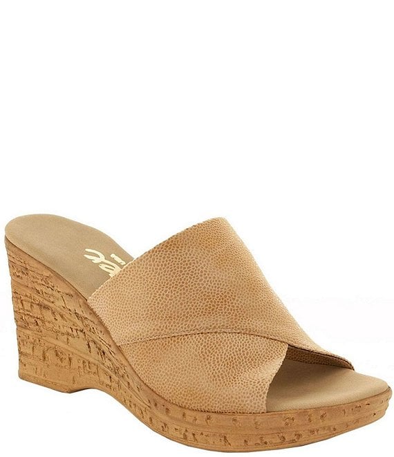 nude leather wedge sandals