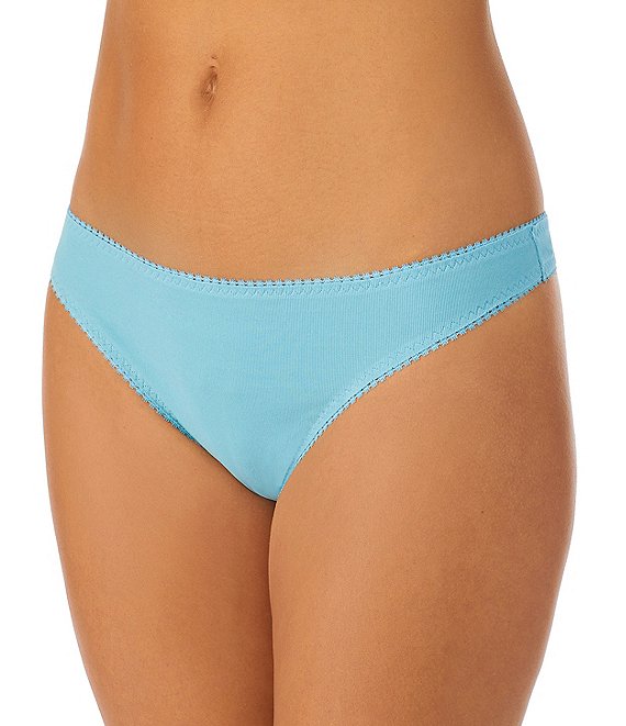 Color:Turquoise Sea - Image 1 - Cabana Cotton Low Rise Thong