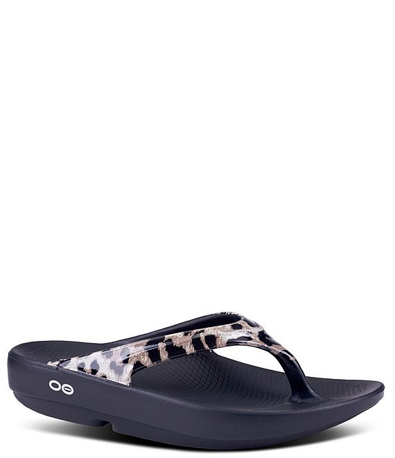 OOFOS Cheetah Oolala Limited Thong Flip Flop Sandals Dillard s