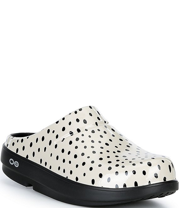 OOFOS OOcloog Polka Dot Clogs