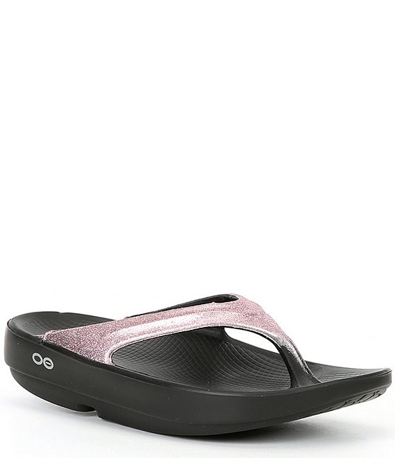 Color:Rose Sparkle - Image 1 - Oolala Luxe Thong Sparkle Sandals