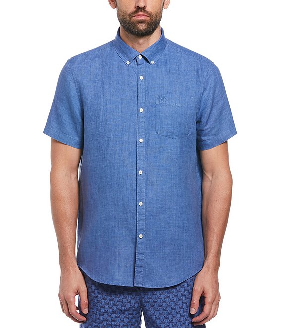 Original Penguin Delave Linen Short Sleeve Woven Shirt | Dillard's