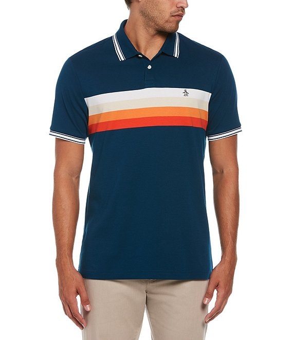 Original Penguin Interlock Chest Stripe Short Sleeve Polo Shirt | Dillard's