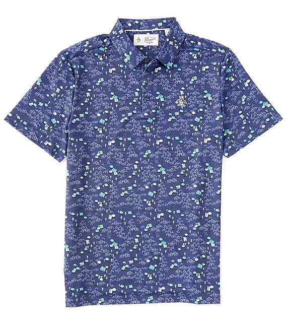 Original Penguin Knit Short Sleeve Pete In Park Print Polo Shirt ...