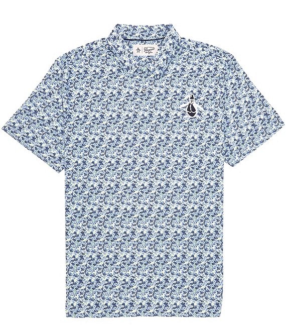 Short Sleeved Monogrammed Polo in Blue - Gucci