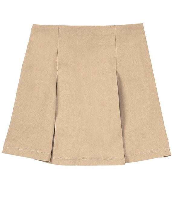 Color:Khaki - Image 1 - Big Girls 7-16 Pull-On Pleated Skirt