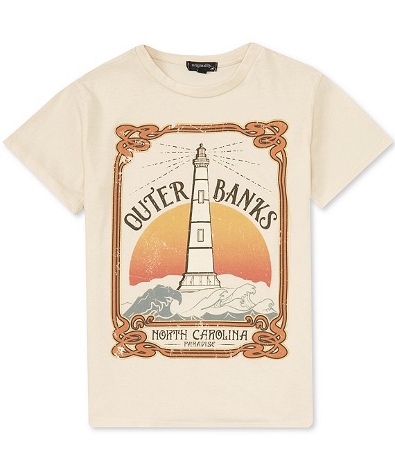 Originality Big Girls 7-16 Short Sleeve Outerbanks Lighthouse OS Tee ...