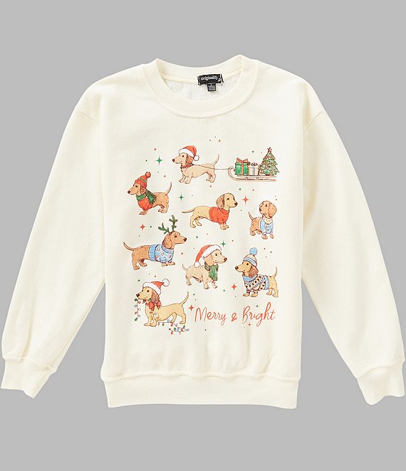 Originality Big Girls Long Sleeve Merry Bright Pullover