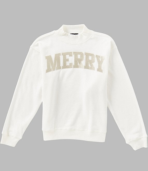 Originality Big Girls Long Sleeve Merry Mock Neck Sweater