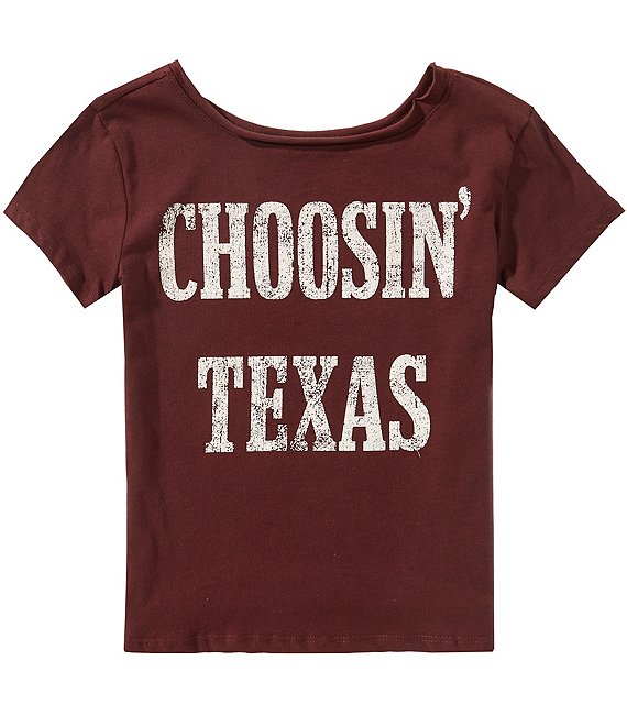 Originality Big Girls Short Sleeve Choosin Texas Off The Shoulder Tee
