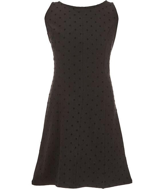 Originality Big Girls Sleeveless Flock Dot Pink Bow Dress