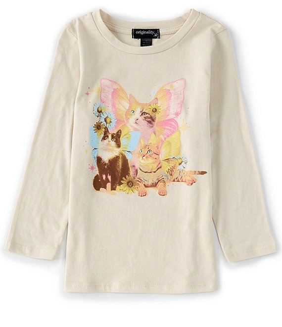 Originality Little Girls 2T-6X Long Sleeve Fairy Kittens T-Shirt
