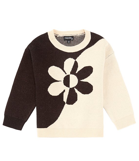 Originality Little Girls 2T-6X Long-Sleeve Yin Yang Daisy Sweater