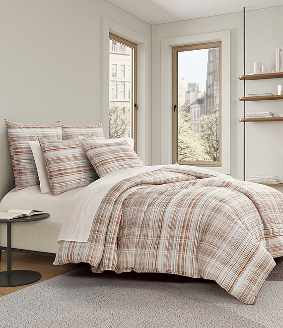 Oscar/Oliver Pascal Mini-Plaid Reversible Comforter Mini Set