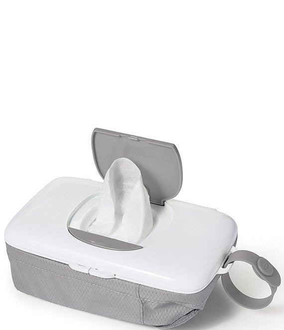 Color:Gray - Image 1 - Tot On-the-Go Wipes Hard Dispenser with Diaper Pouch