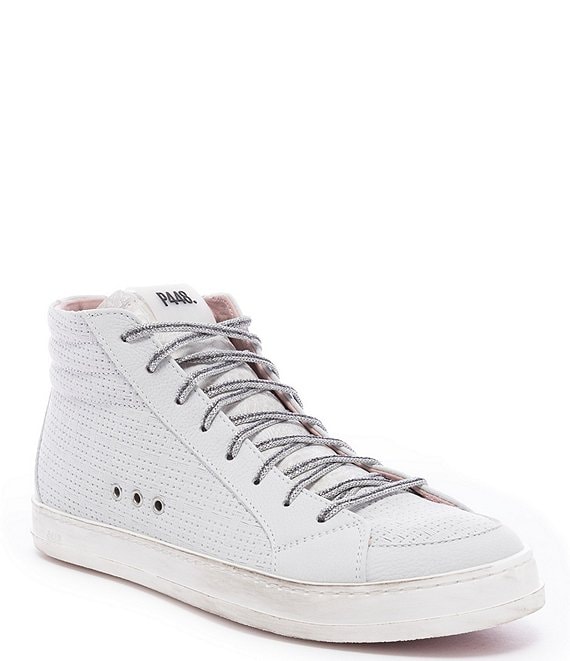 P448 Skate Flax Laser Cut Leather High-Top Zip Sneakers