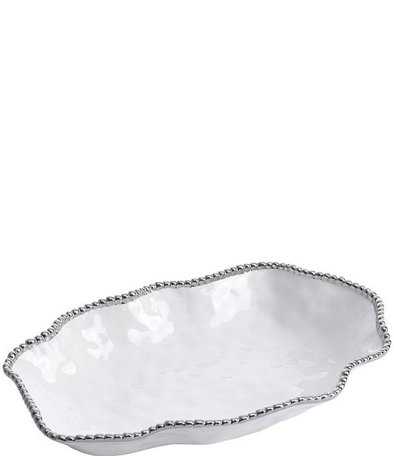 Color:White - Image 1 - Salerno Porcelain Oversized Serving Platter