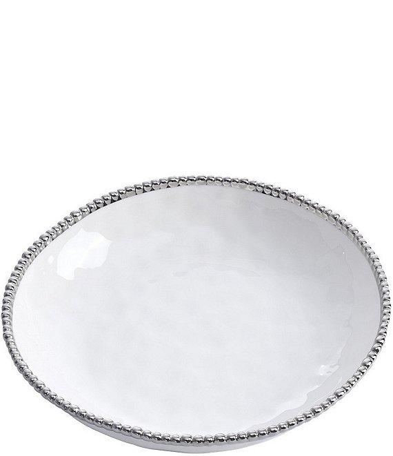 Color:White - Image 1 - Salerno Porcelain Round Shallow Bowl