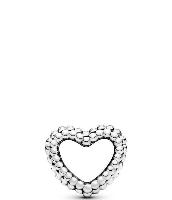 Pandora Beaded Open Heart Sterling Silver Charm