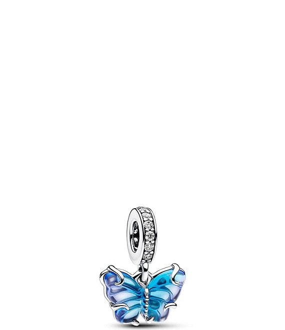 Pandora Blue Murano Glass Butterfly Dangle Charm