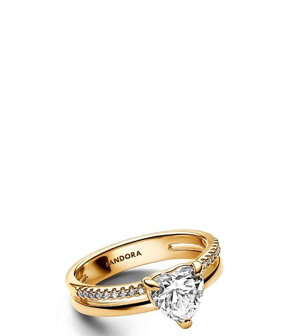 Pandora Double Band Heart Ring