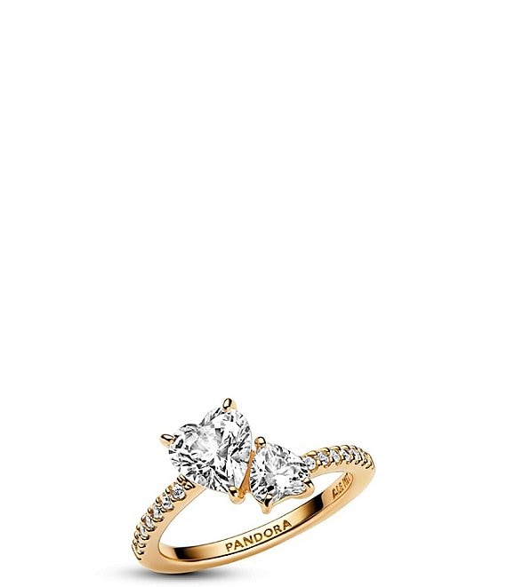 Pandora Double Heart Sparkling Ring